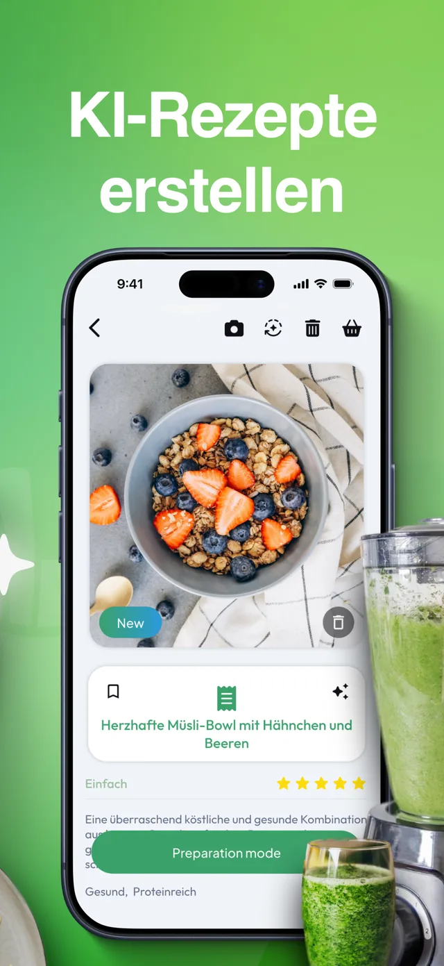 Ryvion App: KI-Rezepte mit Zubereitungsmodus